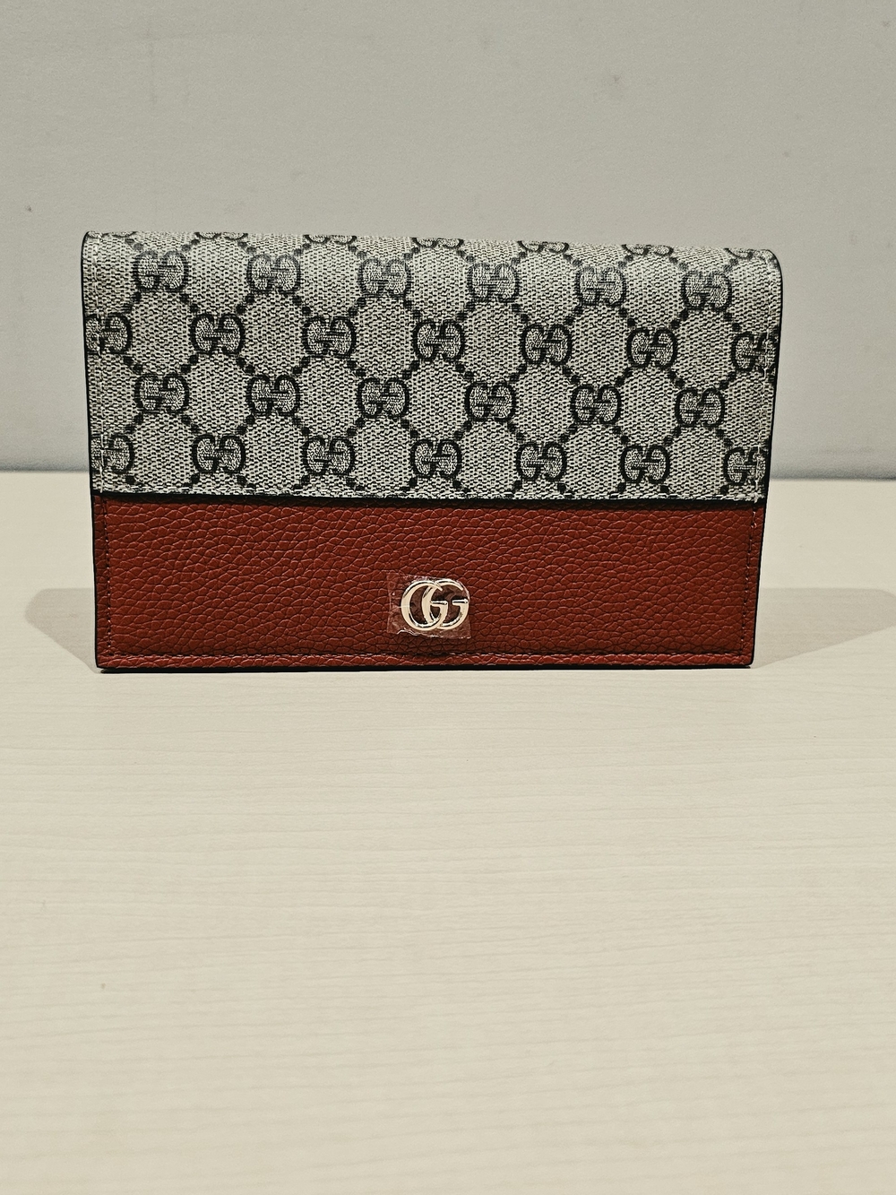 Gucci Red and Beige GG Canvas Wallet